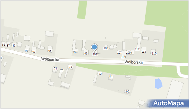 Kiełczówka, Wolborska, 101, mapa Kiełczówka