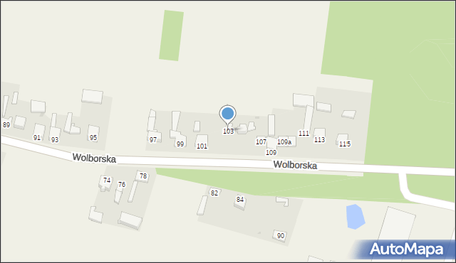 Kiełczówka, Wolborska, 103, mapa Kiełczówka