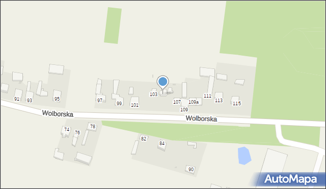 Kiełczówka, Wolborska, 105, mapa Kiełczówka