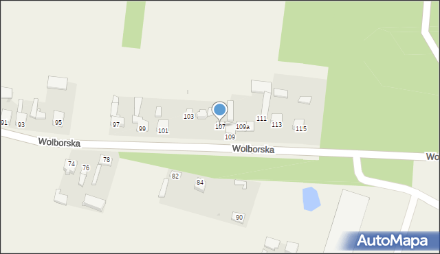 Kiełczówka, Wolborska, 107, mapa Kiełczówka