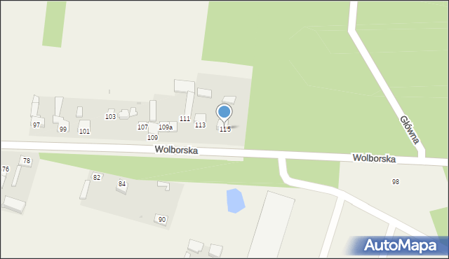 Kiełczówka, Wolborska, 115, mapa Kiełczówka