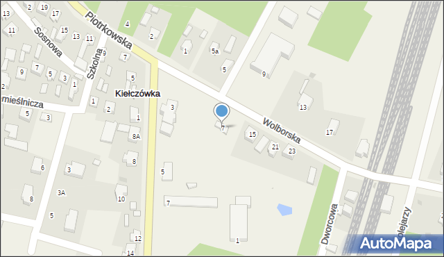 Kiełczówka, Wolborska, 7, mapa Kiełczówka