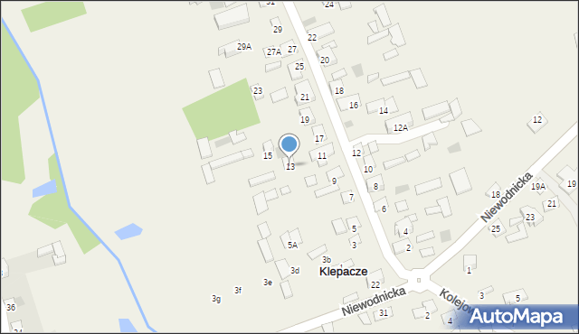 Klepacze, Wodociągowa, 13, mapa Klepacze