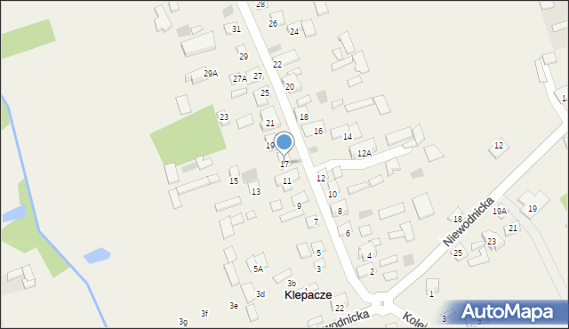 Klepacze, Wodociągowa, 17, mapa Klepacze