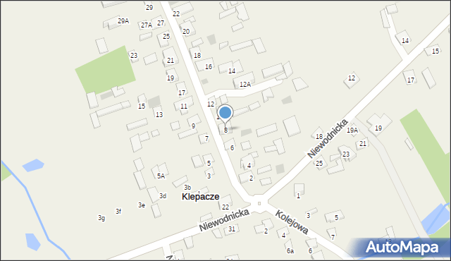 Klepacze, Wodociągowa, 8, mapa Klepacze