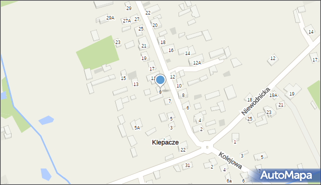 Klepacze, Wodociągowa, 9, mapa Klepacze
