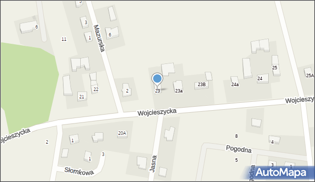 Kłodawa, Wojcieszycka, 23, mapa Kłodawa