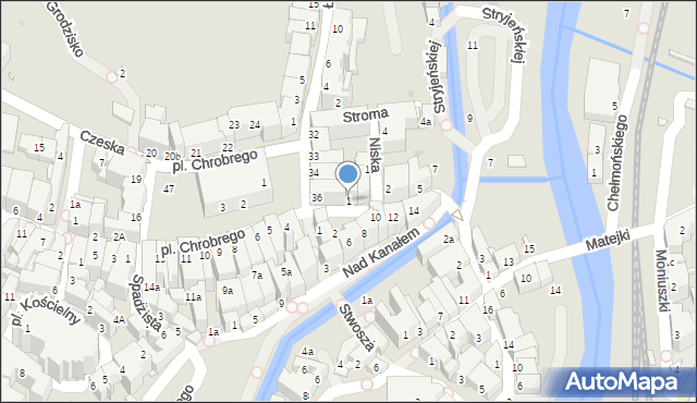 Kłodzko, Wodna, 1, mapa Kłodzka