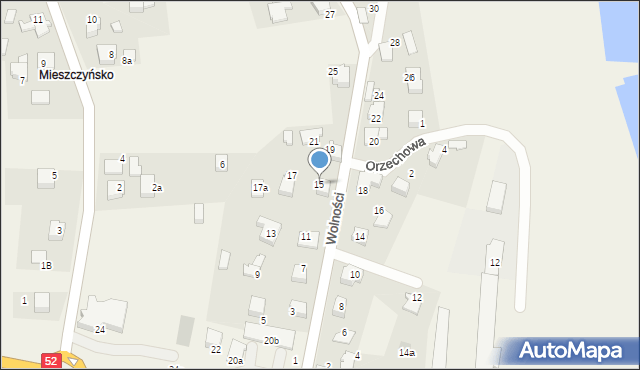 Kobiernice, Wolności, 15, mapa Kobiernice