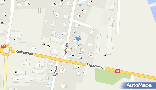 Kobiernice, Wolności, 4, mapa Kobiernice