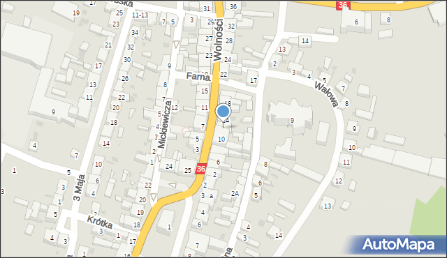 Kobylin, Wolności, 12, mapa Kobylin