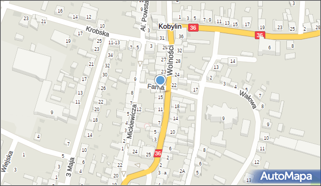 Kobylin, Wolności, 17, mapa Kobylin