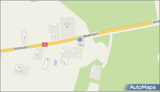 Kodrąb, Wolności, 5, mapa Kodrąb