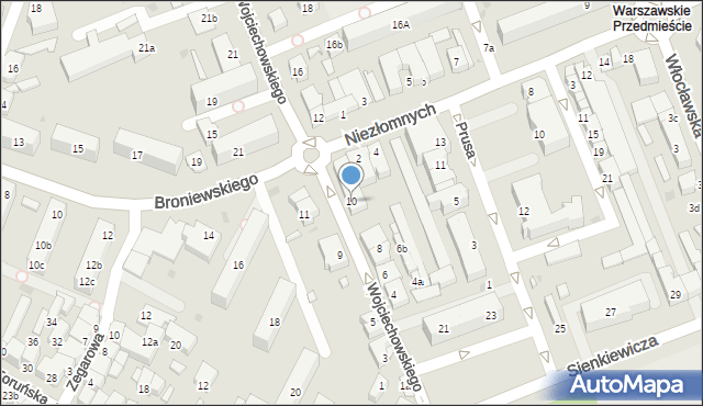 Koło, Wojciechowskiego Piotra, 10, mapa Koło