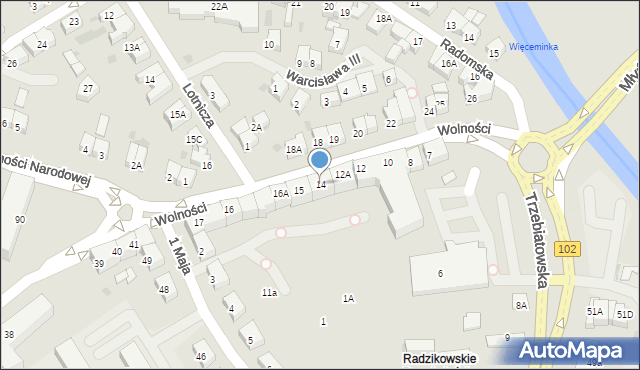 Kołobrzeg, Wolności, 14, mapa Kołobrzegu