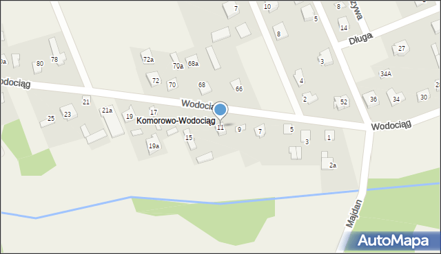 Komorowo, Wodociąg, 11, mapa Komorowo