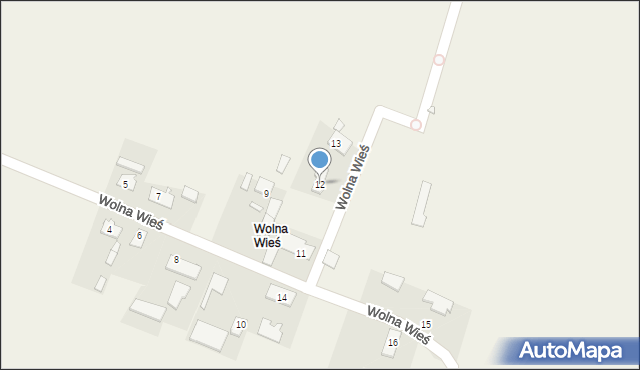 Komorzno, Wolna Wieś, 12, mapa Komorzno