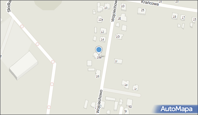 Konin, Wojciechowo, 14a, mapa Konina