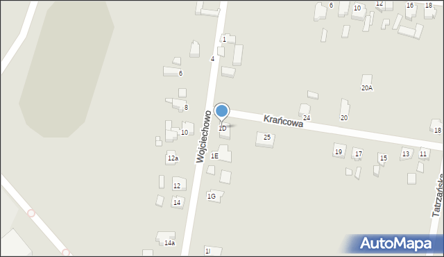 Konin, Wojciechowo, 1D, mapa Konina