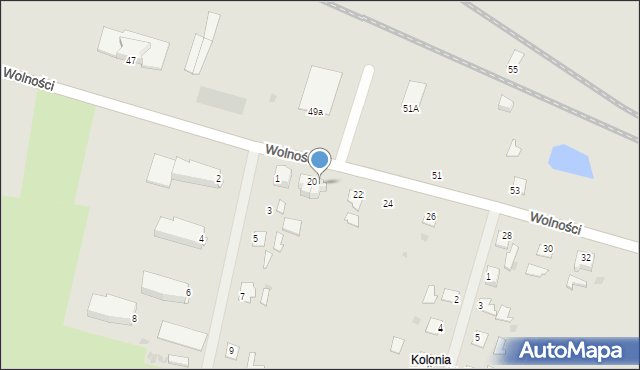 Korsze, Wolności, 20a, mapa Korsze