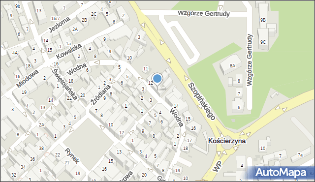 Kościerzyna, Wodna, 13, mapa Kościerzyna