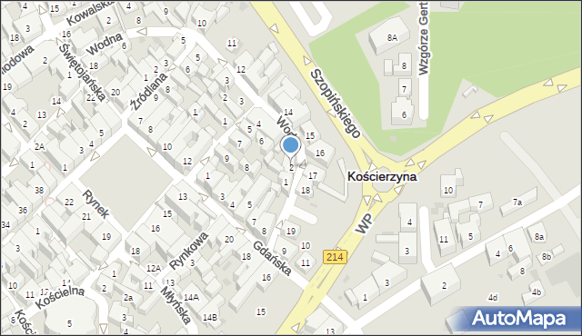 Kościerzyna, Wodna, 2, mapa Kościerzyna