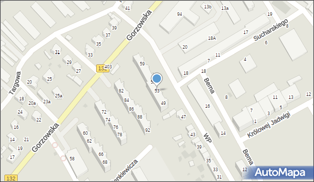 Kostrzyn nad Odrą, Wojska Polskiego, 53, mapa Kostrzyn nad Odrą