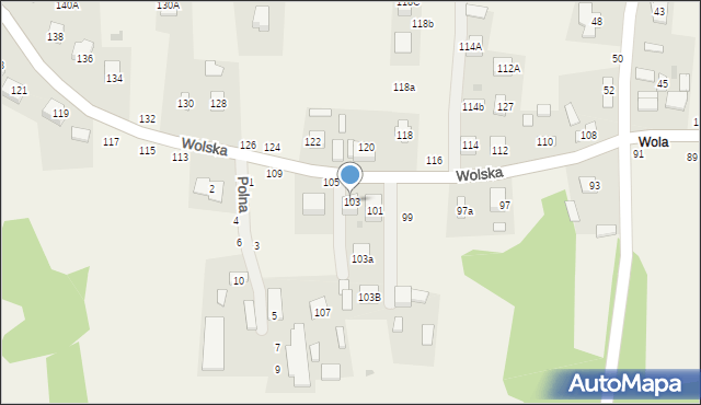 Koszyce Małe, Wolska, 103, mapa Koszyce Małe