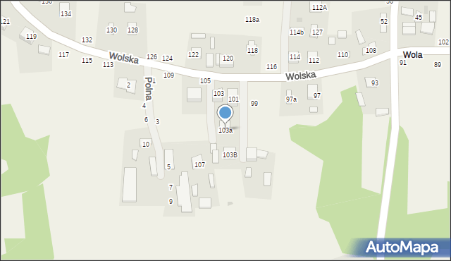 Koszyce Małe, Wolska, 103a, mapa Koszyce Małe