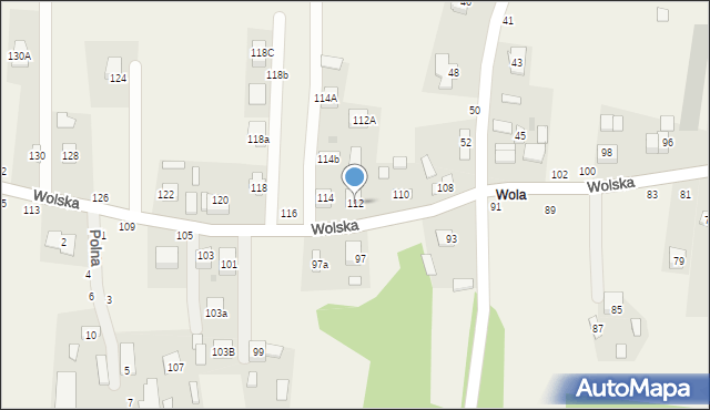 Koszyce Małe, Wolska, 112, mapa Koszyce Małe