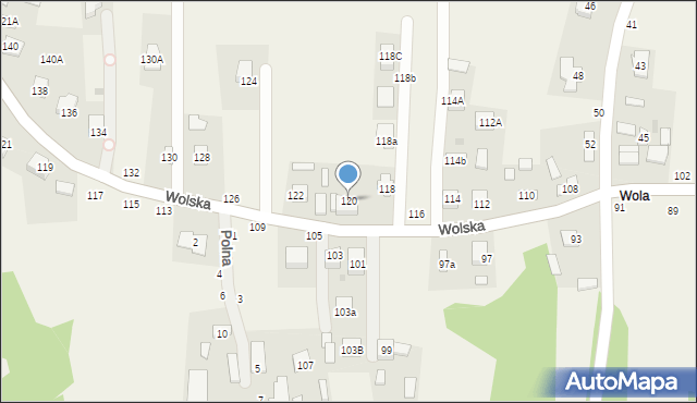 Koszyce Małe, Wolska, 120, mapa Koszyce Małe