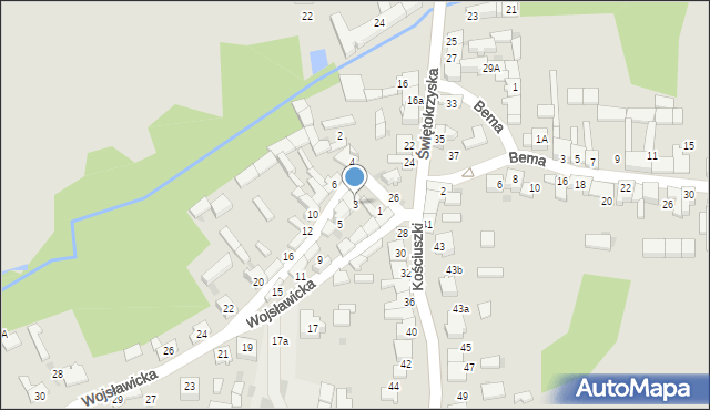 Koziegłowy, Wojsławicka, 3, mapa Koziegłowy