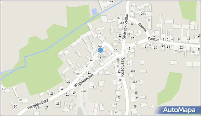 Koziegłowy, Wojsławicka, 5, mapa Koziegłowy