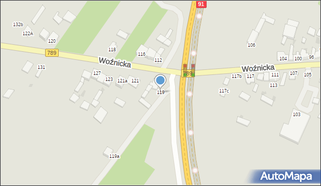 Koziegłowy, Woźnicka, 119, mapa Koziegłowy