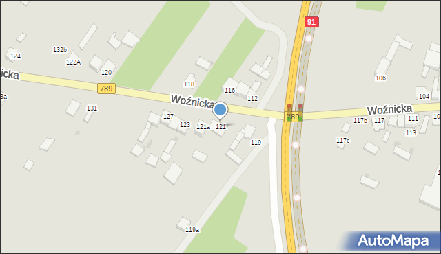 Koziegłowy, Woźnicka, 121, mapa Koziegłowy