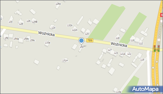 Koziegłowy, Woźnicka, 131, mapa Koziegłowy