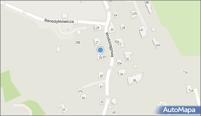 Kraków, Wodociągowa, 31, mapa Krakowa