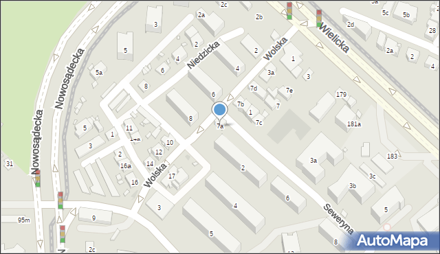 Kraków, Wolska, 7a, mapa Krakowa