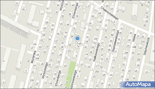 Kraków, Wodzinowskiego Wincentego, 7b, mapa Krakowa