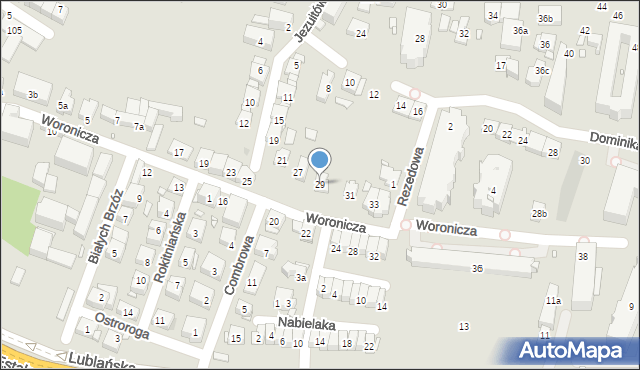 Kraków, Woronicza Jana, 29, mapa Krakowa