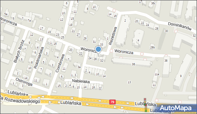 Kraków, Woronicza Jana, 30, mapa Krakowa