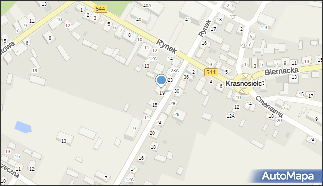 Krasnosielc, Wolności, 19, mapa Krasnosielc