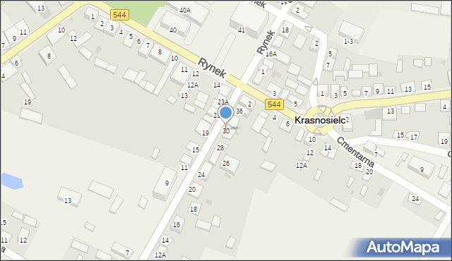 Krasnosielc, Wolności, 30, mapa Krasnosielc