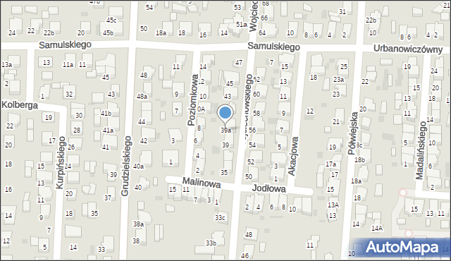 Krotoszyn, Wojciechowskiego, 39a, mapa Krotoszyna