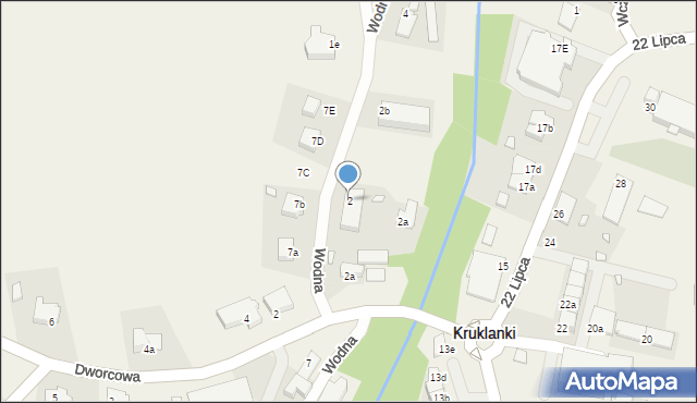 Kruklanki, Wodna, 2, mapa Kruklanki