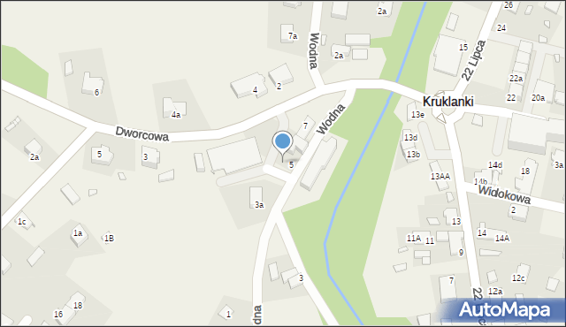 Kruklanki, Wodna, 5a, mapa Kruklanki