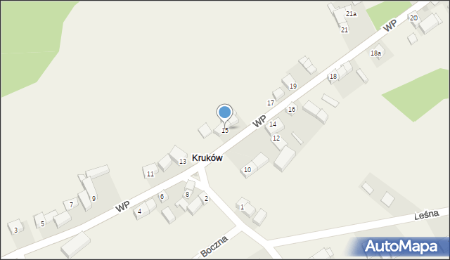 Kruków, Wojska Polskiego, 15, mapa Kruków