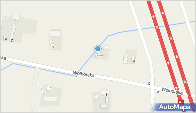 Kruszów, Wolborska, 31, mapa Kruszów