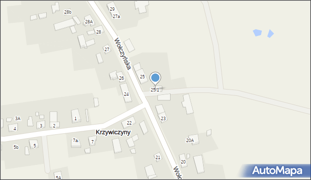 Krzywiczyny, Wołczyńska, 25/1, mapa Krzywiczyny