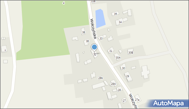 Krzywiczyny, Wołczyńska, 32, mapa Krzywiczyny